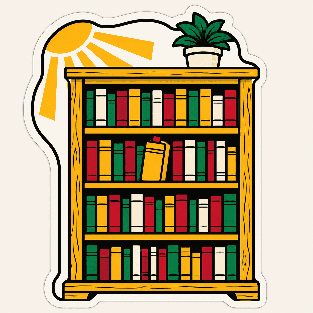 A library reading room with tall windows, woodcut illustration